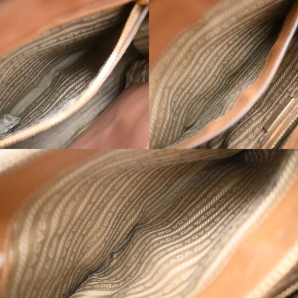 PRADA Logo 2Way Shoulder Hand Bag Saffiano Leather Beige GHW Italy 70EF793 - Picture 13 of 16